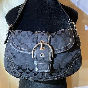 COACH SIGNATURE SUFFLETTE CLOTH HANDBAG